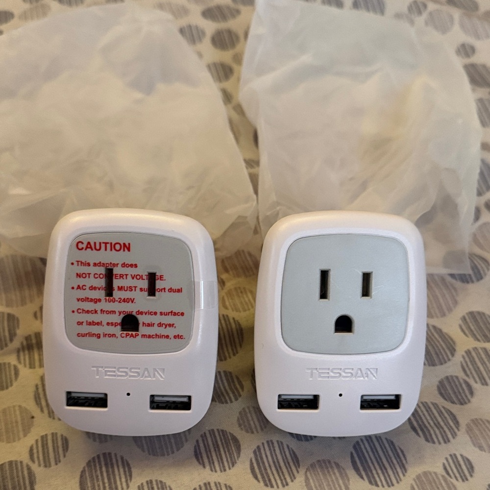 TESSAN Travel Adapter for South Korea - 2 units